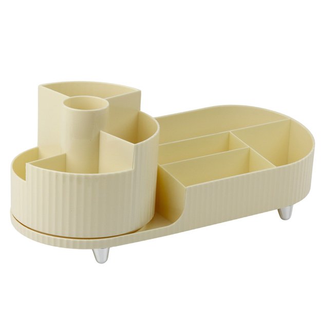 Multifunctional Organizer for Cosmetics, Rotating, Roomy, Beige