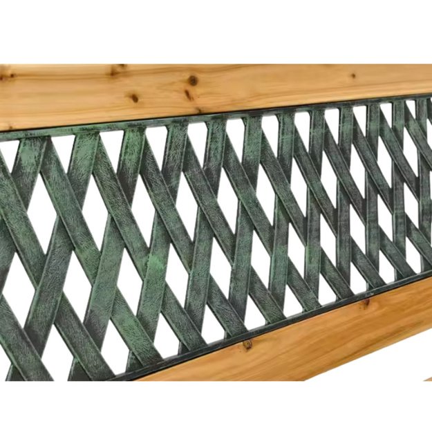 Wooden Garden Bench Metal Park Garden Bench with Backrest