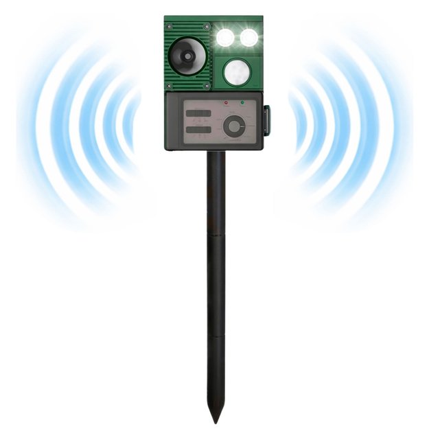 Solar Animal Repeller with Motion Sensor, Ultrasound, LED Diodes