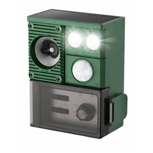 Solar Animal Repeller with Motion Sensor, Ultrasound, LED Diodes