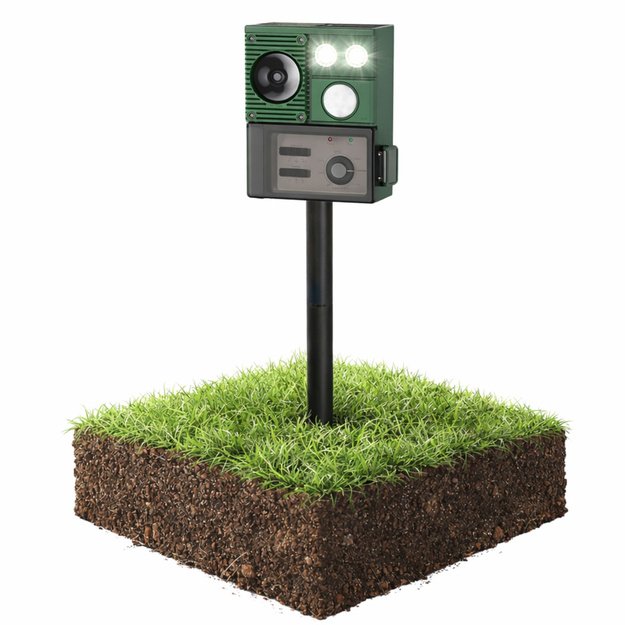 Solar Animal Repeller with Motion Sensor, Ultrasound, LED Diodes