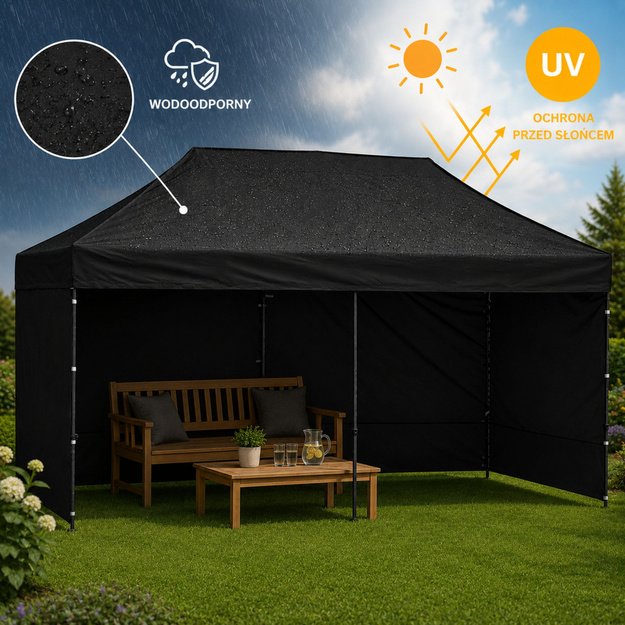 Express Garden Tent Catering Commercial Pavilion Black 3x6 M