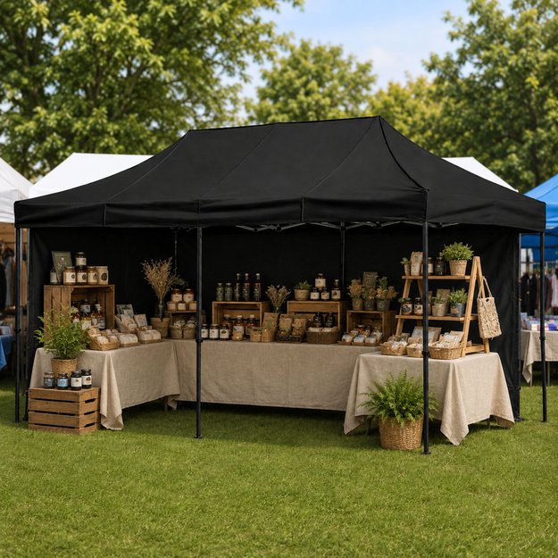 Express Garden Tent Catering Commercial Pavilion Black 3x6 M