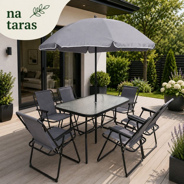 Garden Furniture Set Table Chairs Metal Umbrella For Balcony Terrace Garden