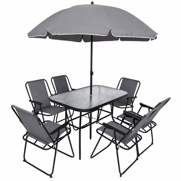 Garden Furniture Set Table Chairs Metal Umbrella For Balcony Terrace Garden