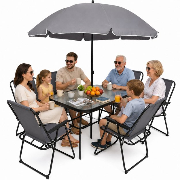 Garden Furniture Set Table Chairs Metal Umbrella For Balcony Terrace Garden