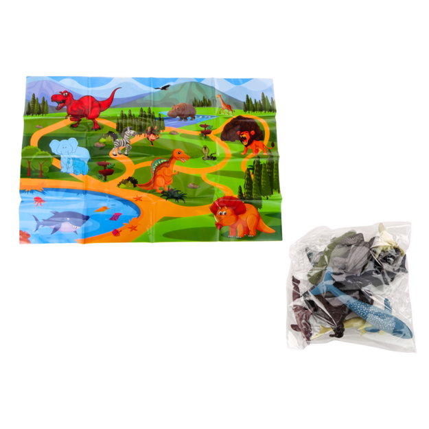 Egg with figurines of marine animals, plants and octopus. Set of 26 pieces.