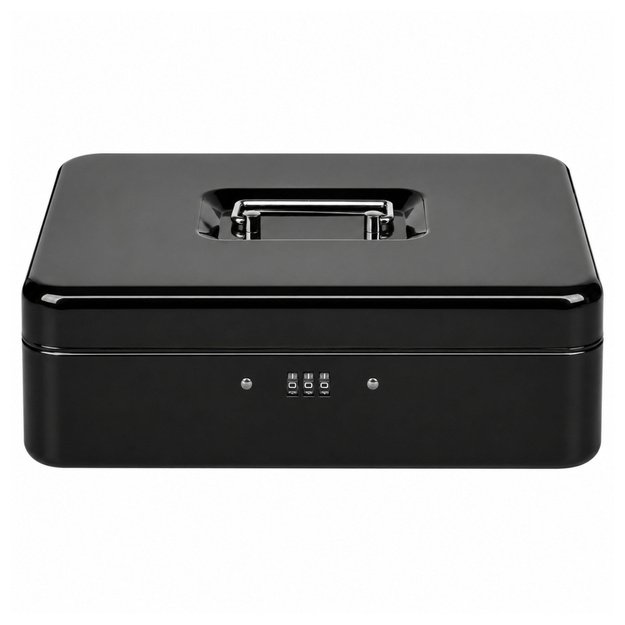 Metal Code Box for Money, Banknotes, Documents, Black