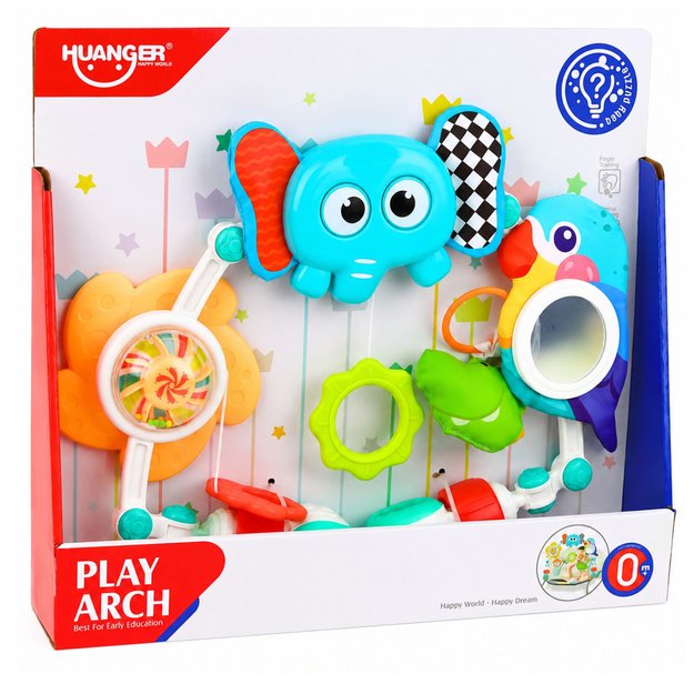 Sensory Arch with Elephant for Crib, Car Seat, Stroller, Mirror, Rattle