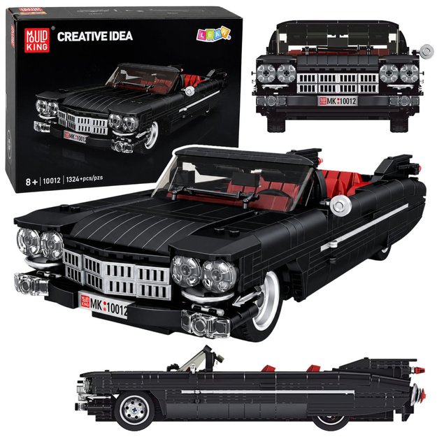 Construction Bricks Classic Car Cabrio Cadi-Elrado Black 1324 pcs.