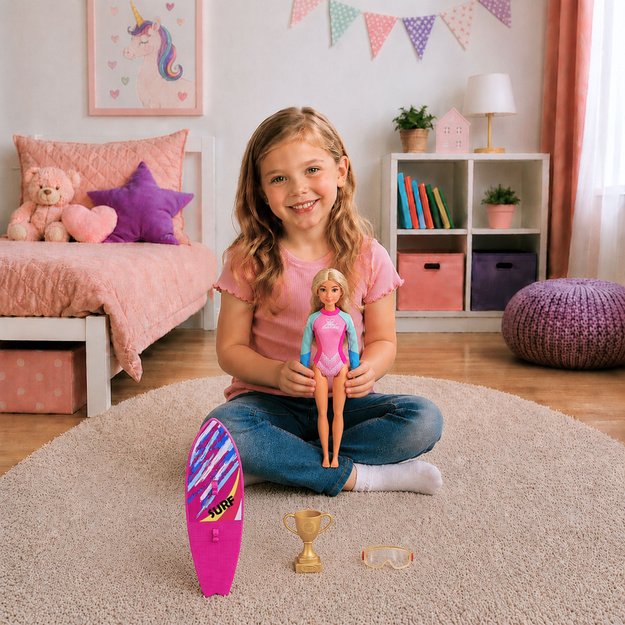 Anlily Surfer Doll in Wetsuit with Surfboard Accessories Set