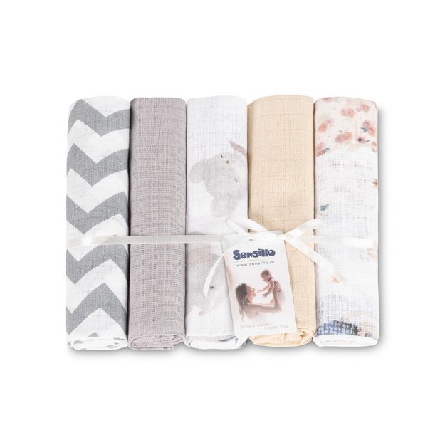 TETRA DIAPER 70X80 5-PACK MOUSE GREY