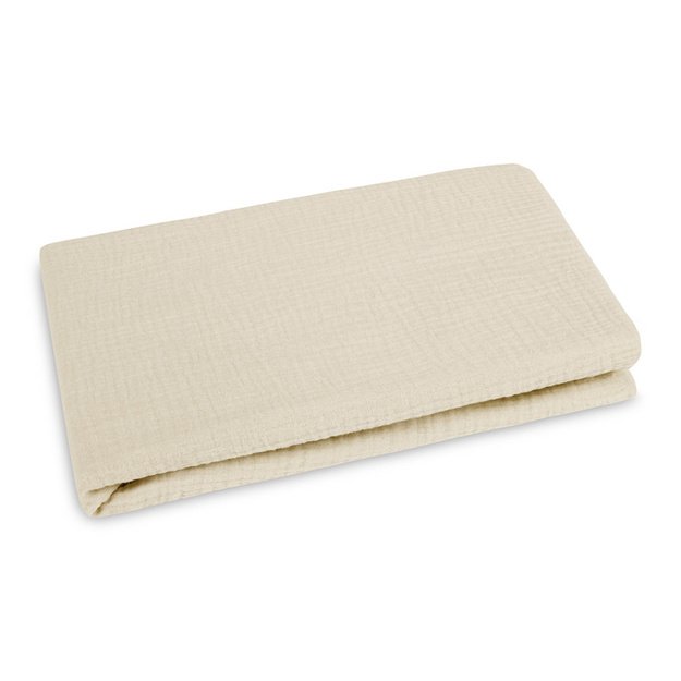 BEDSHEET CRUSHED MUSLIN 120X60 BEIGE