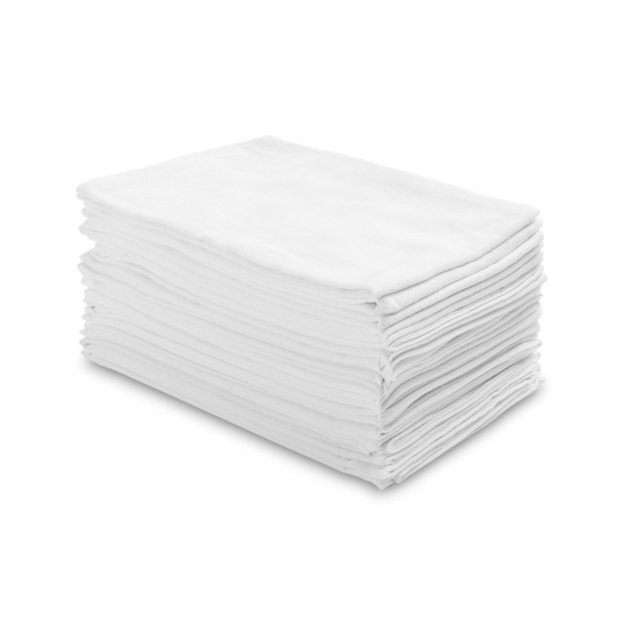 FLANNEL DIAPERS WHITE 70x80 (1 PACK - 20 PCS)