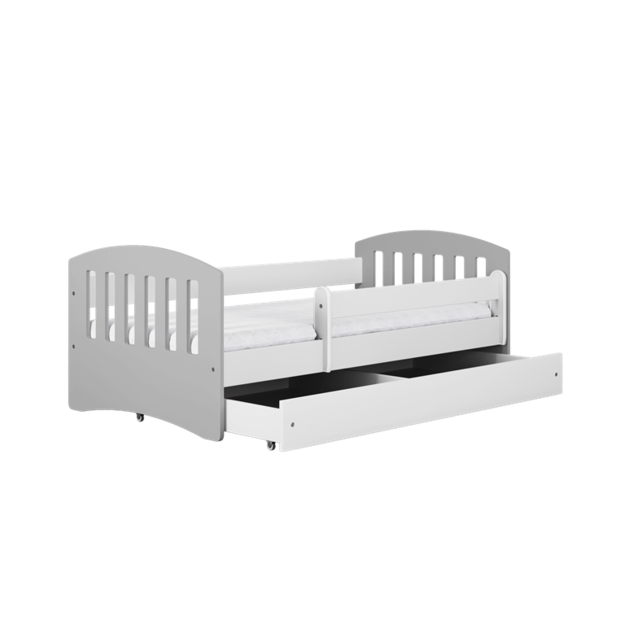 Bed classic 1 mix grey without drawer with mattress 180/80