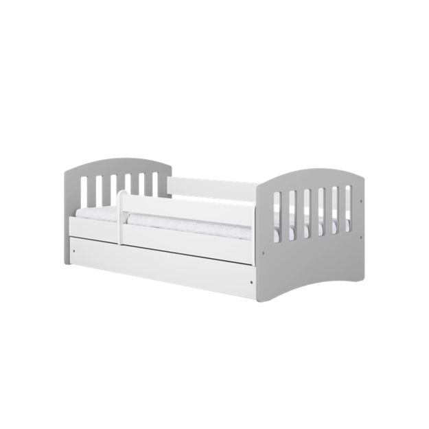 Bed classic 1 mix grey without drawer with mattress 180/80