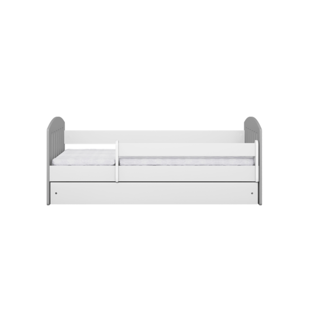 Bed classic 1 mix grey without drawer with mattress 180/80