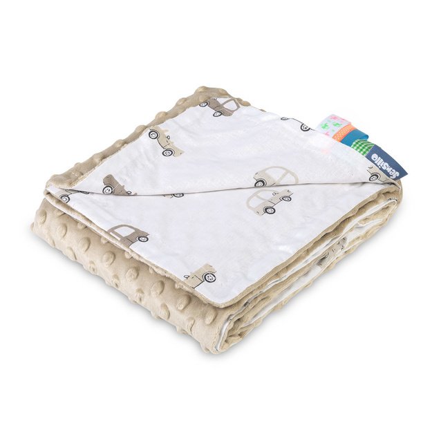 BLANKET MINKY 75X100 CARS CAPPUCCINO