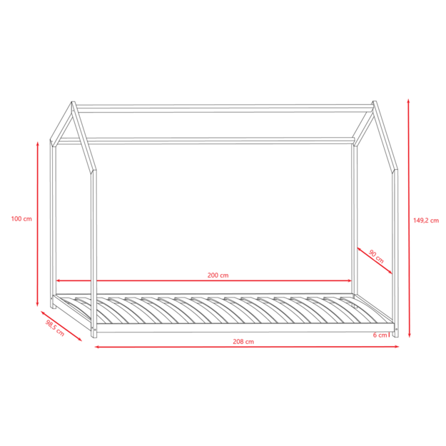 Lova bella pilka be stalčiaus, be čiužinio 200/90 3