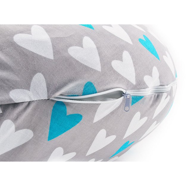 XL Pregnancy Pillow hearts torquoise