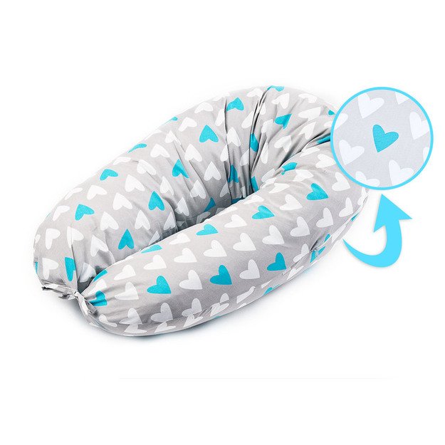 XL Pregnancy Pillow hearts torquoise