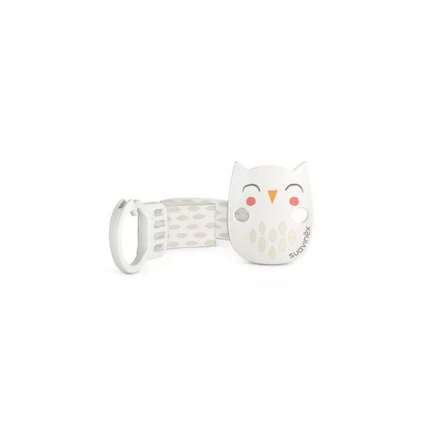 079778 Pacifier CLIP WITH RIBBON PREMIUM OWL BEIGE 307824
