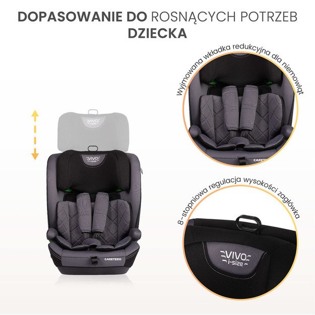 CAR SEAT VIVO I-SIZE GRAPHITE (76-150)