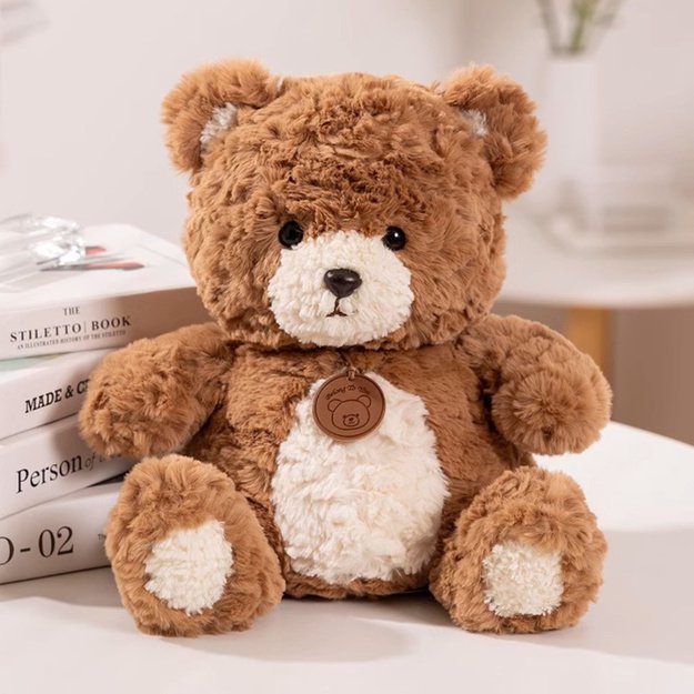 Plush Mascot Cuddly Toy Teddy Bear with Medallion Brown 25cm 1
