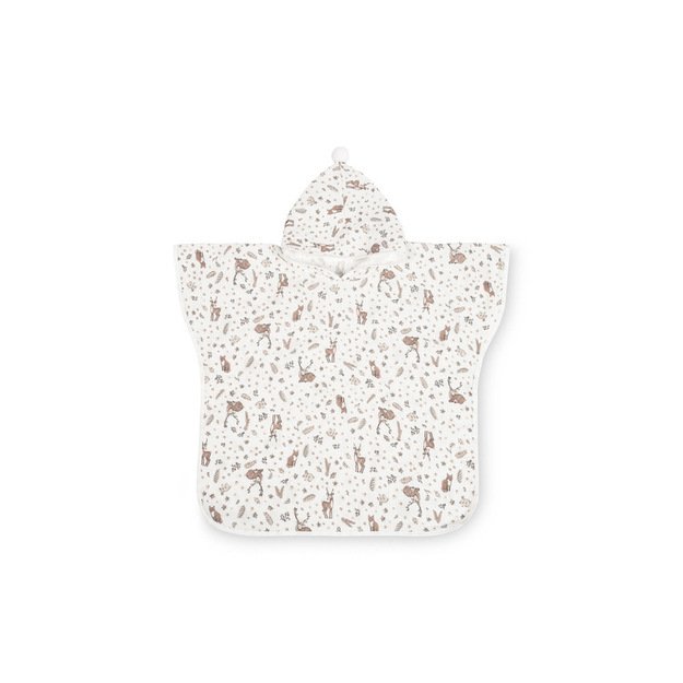 BATH PONCHO MUSLIN BUNNIES WHITE
