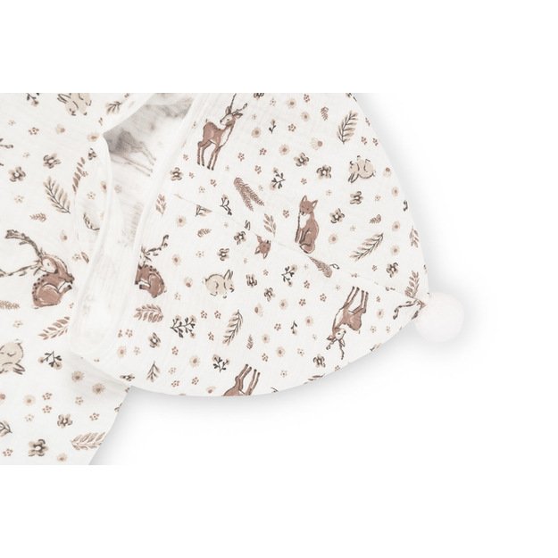 BATH PONCHO MUSLIN BUNNIES WHITE 2