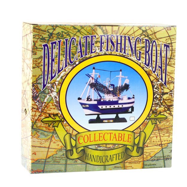 Collectible Decorative Model Fishing Boat Flying Lady 24x23cm 3