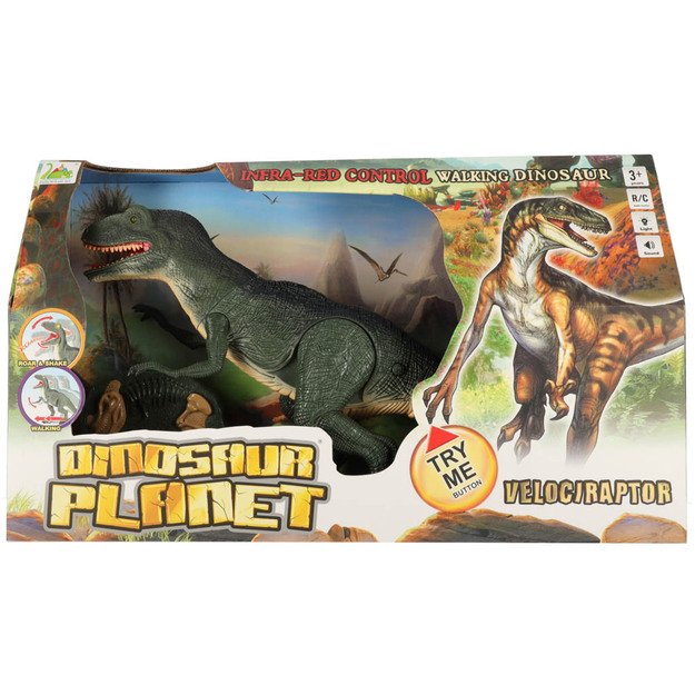 Valdomas RC dinozauras Velociraptor + garsai