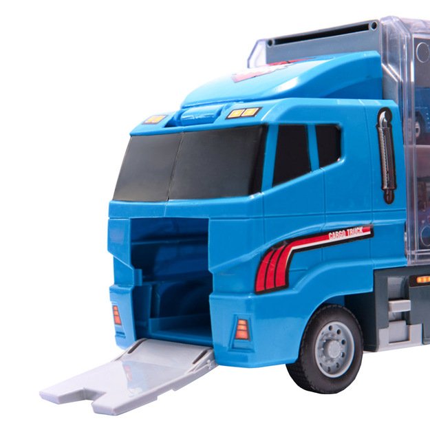 Transporterio sunkvežimis TIR paleidimo įrenginys + metaliniai policijos automobiliai 42