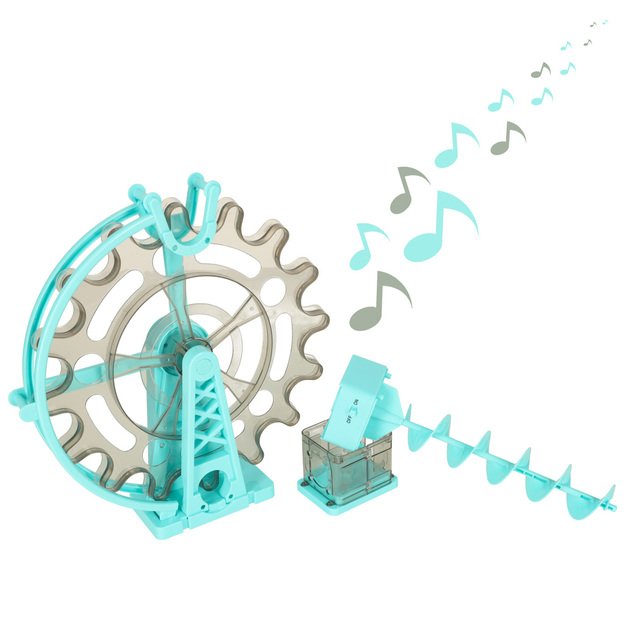 Magnetinių plytų marmuro kamuolio takelis su garso muzika 118 elementų 6