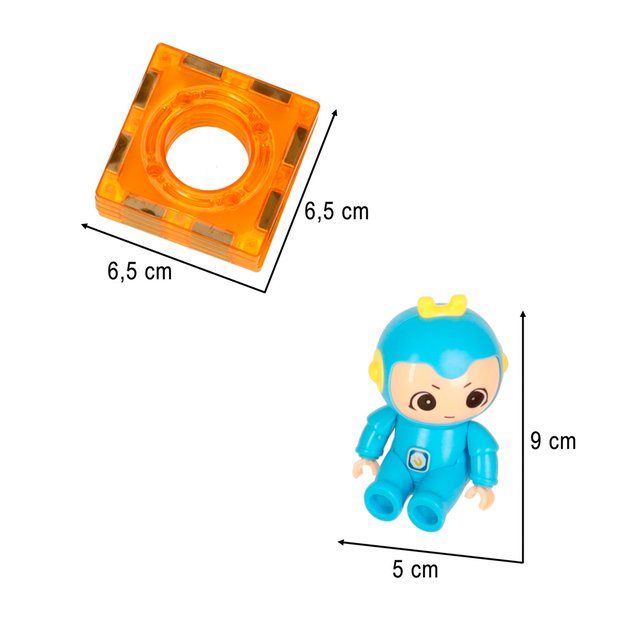 Magnetinių plytų marmuro kamuolio takelis su garso muzika 118 elementų 10