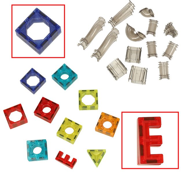 Magnetinių plytų marmuro kamuolio takelis su garso muzika 118 elementų 14