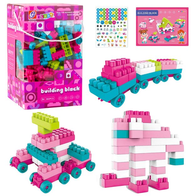 Spatial Construction Blocks Pastel Pink 360 pcs.