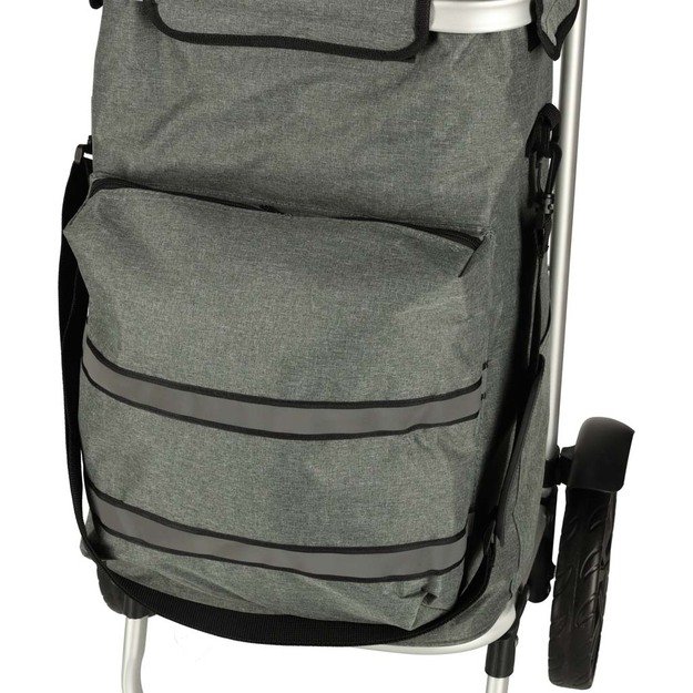 Vežimėlis pirkinių krepšys ant ratukų su rėmu 100 cm pilkos spalvos 9