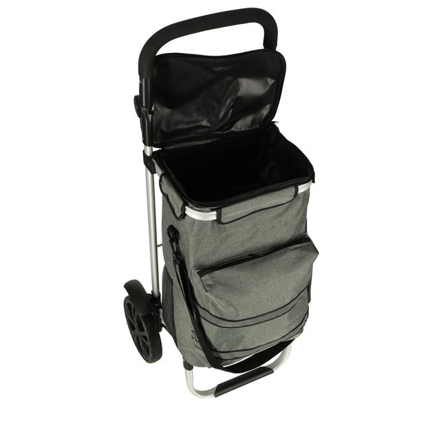 Vežimėlis pirkinių krepšys ant ratukų su rėmu 100 cm pilkos spalvos 5