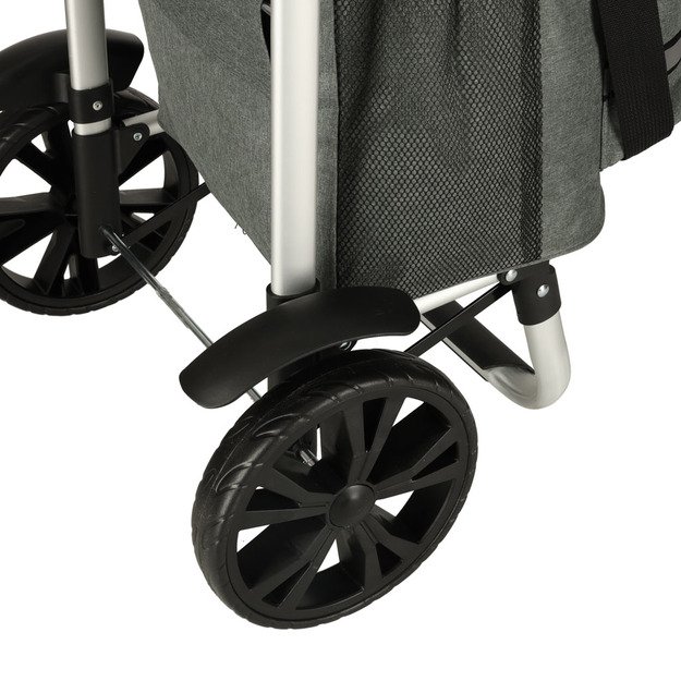 Vežimėlis pirkinių krepšys ant ratukų su rėmu 100 cm pilkos spalvos 12