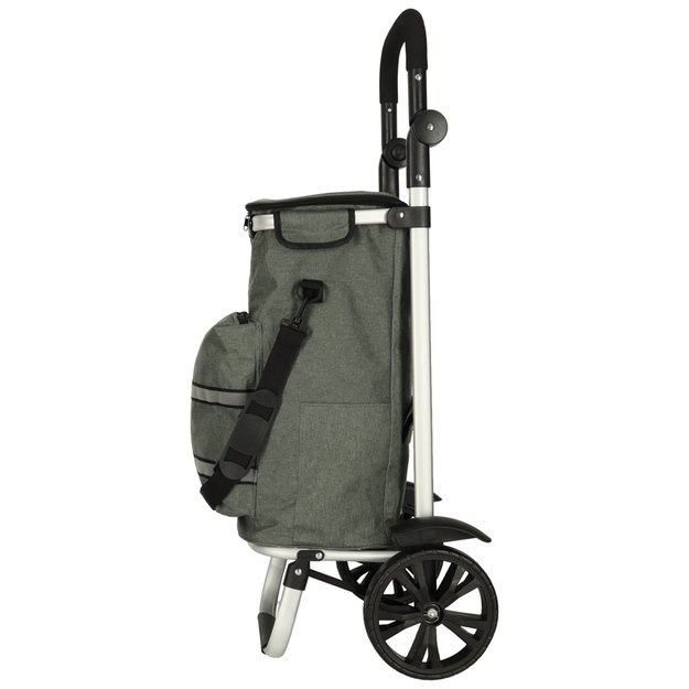 Vežimėlis pirkinių krepšys ant ratukų su rėmu 100 cm pilkos spalvos 7