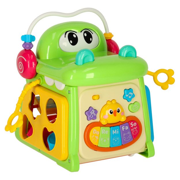 Edukacinis rūšiavimo kubas su pianinu krokodilu 4in1 1