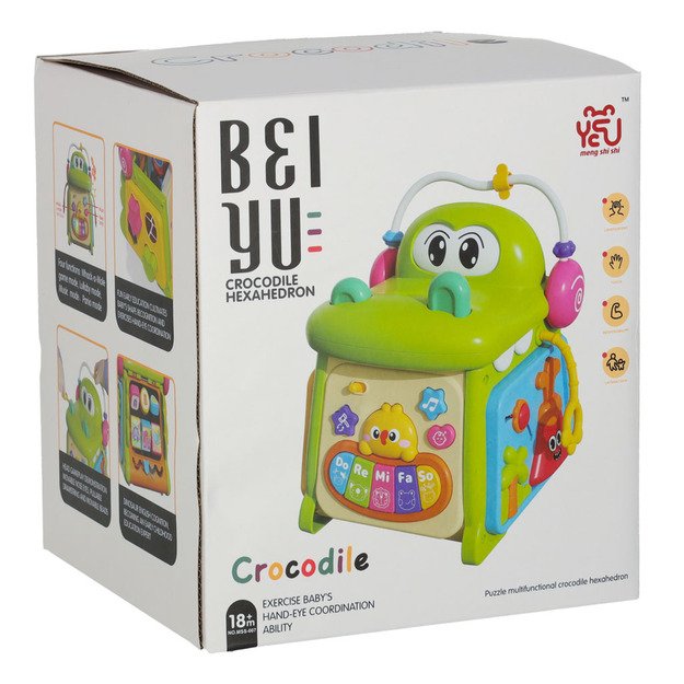 Edukacinis rūšiavimo kubas su pianinu krokodilu 4in1 12