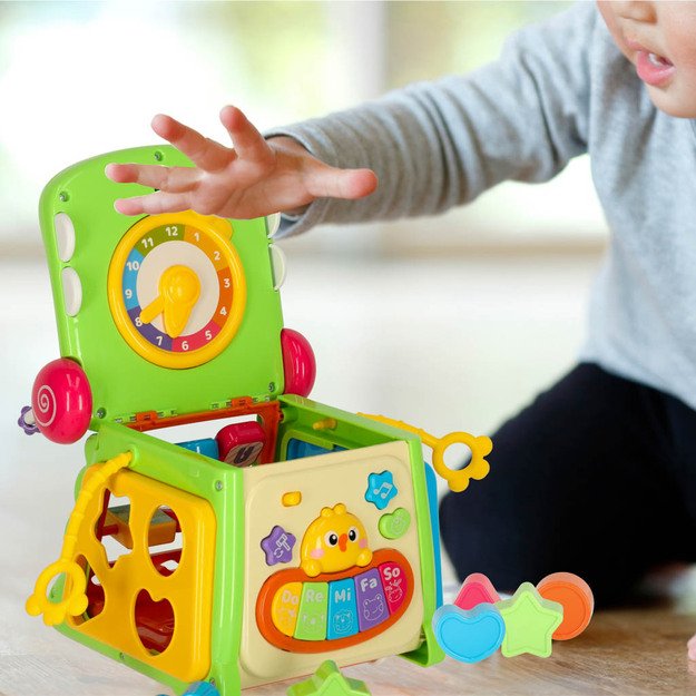 Edukacinis rūšiavimo kubas su pianinu krokodilu 4in1 10