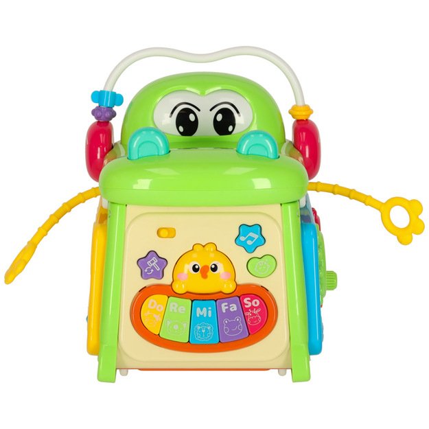 Edukacinis rūšiavimo kubas su pianinu krokodilu 4in1 2