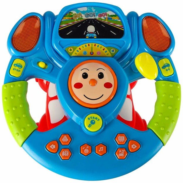 Interaktyvus vairo vairo vairas vaikams žaislinis simuliatorius muzika garsai šviesos projektorius 4