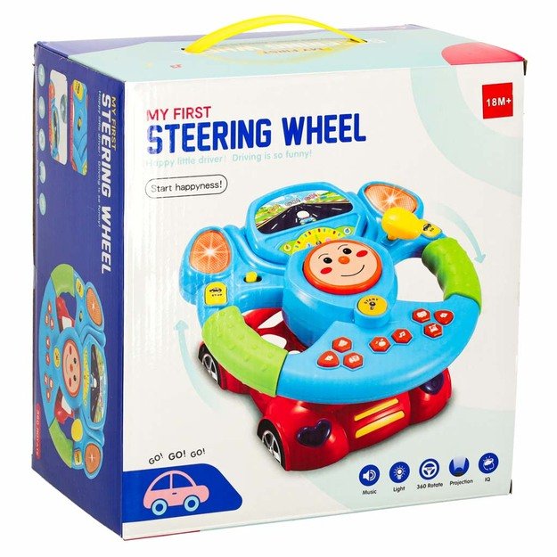 Interaktyvus vairo vairo vairas vaikams žaislinis simuliatorius muzika garsai šviesos projektorius 9