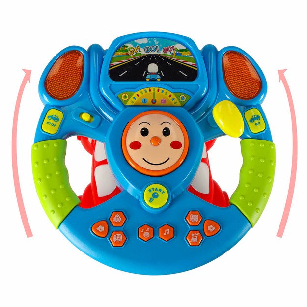 Interaktyvus vairo vairo vairas vaikams žaislinis simuliatorius muzika garsai šviesos projektorius 8