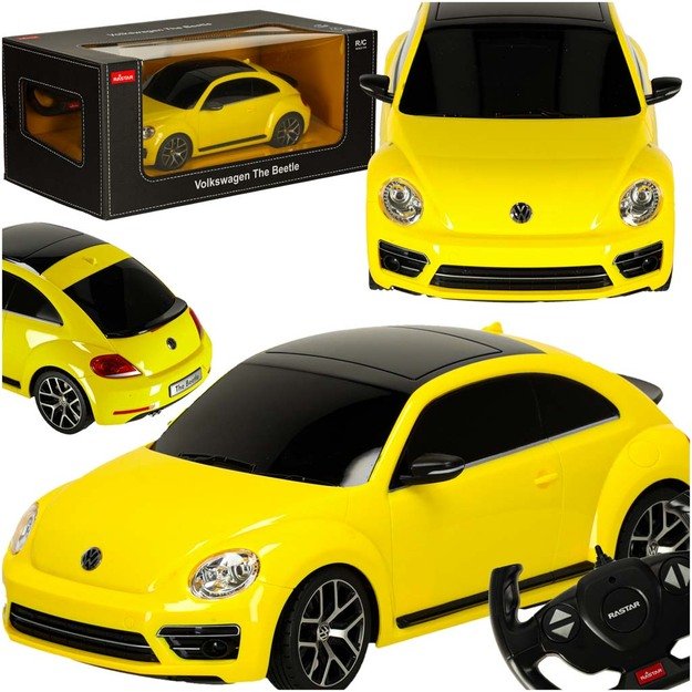 Rastar 78000 Volkswagen Beetle nuotolinio valdymo automobilis 1:14 geltonas