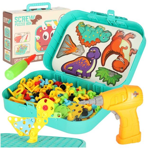 Statybinės plytos dėkle + atsuktuvas 22